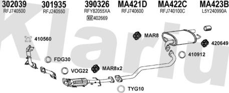 Klarius 570309U - Izplūdes gāzu sistēma autodraugiem.lv