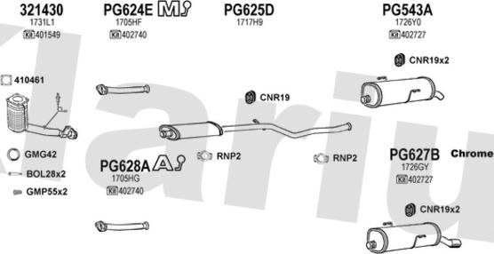 Klarius 630689U - Izplūdes gāzu sistēma autodraugiem.lv