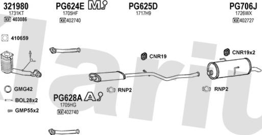 Klarius 630865U - Izplūdes gāzu sistēma autodraugiem.lv