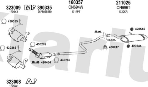 Klarius 631485E - Izplūdes gāzu sistēma autodraugiem.lv