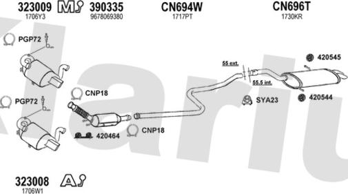 Klarius 631485U - Izplūdes gāzu sistēma autodraugiem.lv