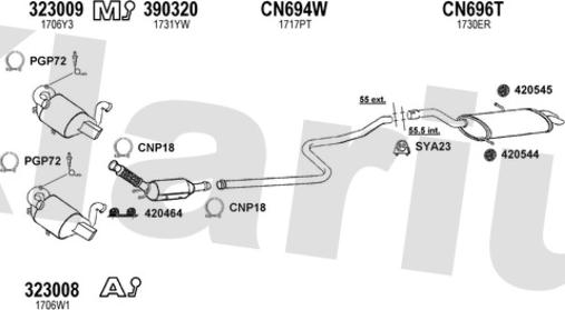 Klarius 631486U - Izplūdes gāzu sistēma autodraugiem.lv