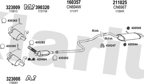 Klarius 631487E - Izplūdes gāzu sistēma autodraugiem.lv