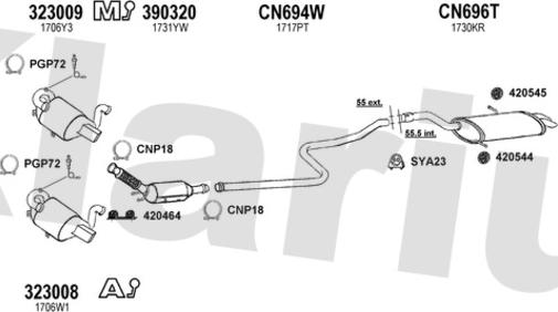 Klarius 631487U - Izplūdes gāzu sistēma autodraugiem.lv