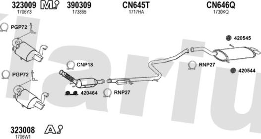 Klarius 631478U - Izplūdes gāzu sistēma autodraugiem.lv