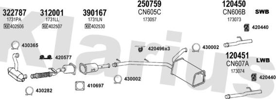 Klarius 631398E - Izplūdes gāzu sistēma autodraugiem.lv