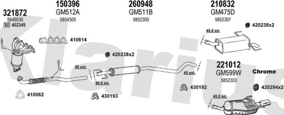 Klarius 391430E - Izplūdes gāzu sistēma autodraugiem.lv