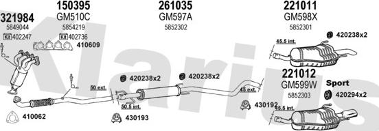 Klarius 391614E - Izplūdes gāzu sistēma autodraugiem.lv