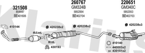 Klarius 391086E - Izplūdes gāzu sistēma autodraugiem.lv