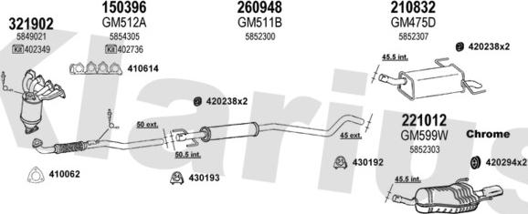 Klarius 391337E - Izplūdes gāzu sistēma autodraugiem.lv