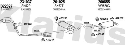 Klarius 780098E - Izplūdes gāzu sistēma autodraugiem.lv