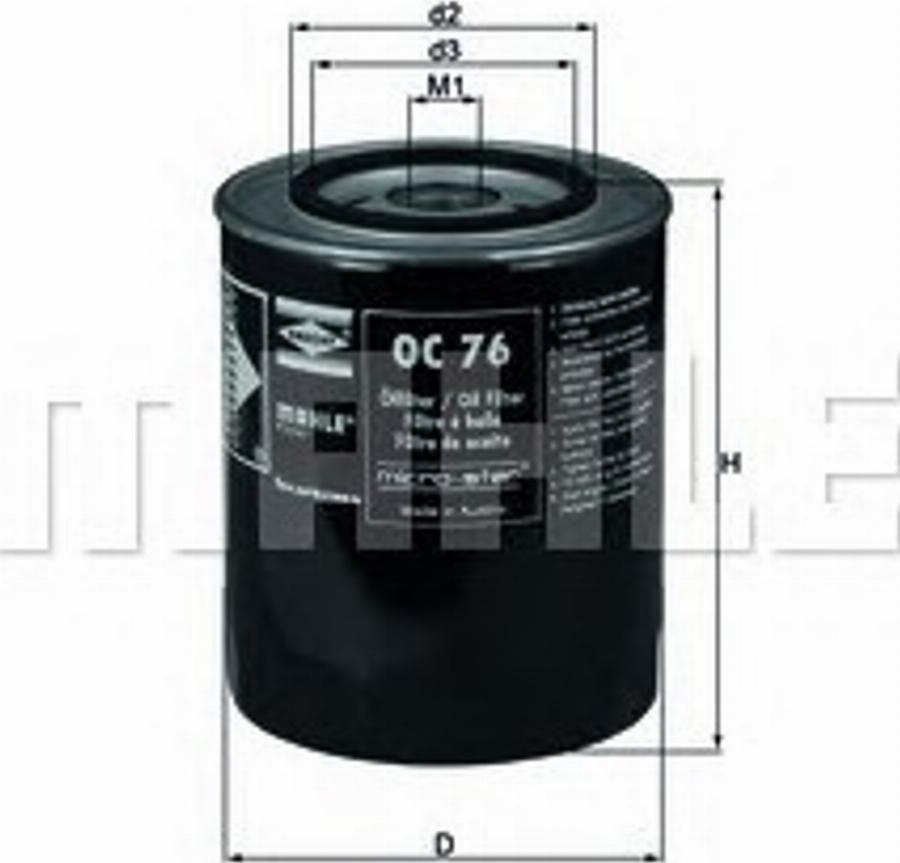 KNECHT OC 76 - Eļļas filtrs autodraugiem.lv