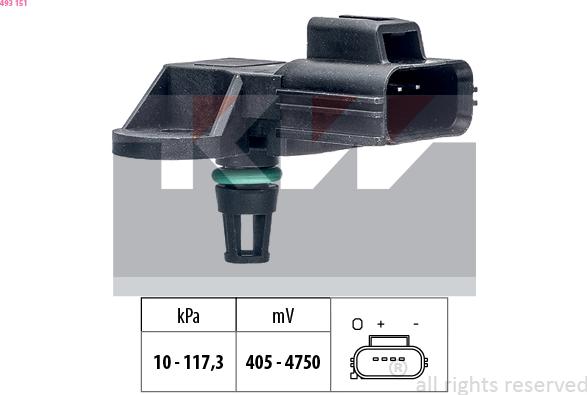 KW 493 151 - Gaisa spiediena devējs, Augstuma regulēšana autodraugiem.lv