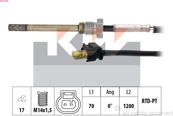 KW 422 055 - Devējs, Izplūdes gāzu temperatūra autodraugiem.lv