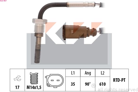 KW 422 067 - Devējs, Izplūdes gāzu temperatūra autodraugiem.lv
