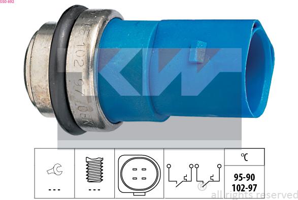 KW 550 692 - Termoslēdzis, Radiatora ventilators autodraugiem.lv