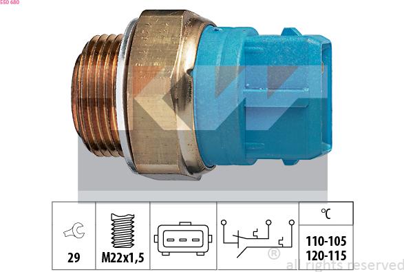 KW 550 680 - Termoslēdzis, Radiatora ventilators autodraugiem.lv