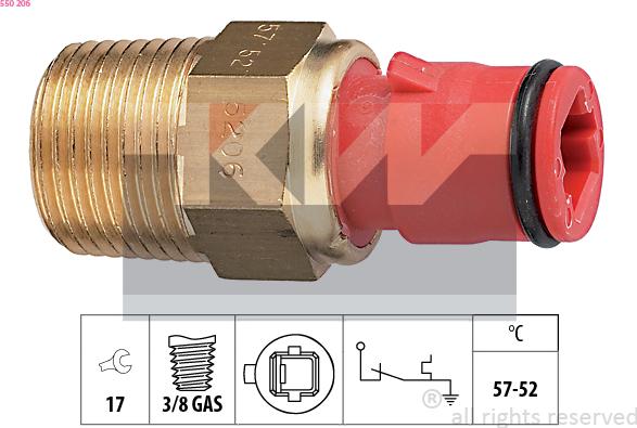KW 550 206 - Termoslēdzis, Radiatora ventilators autodraugiem.lv