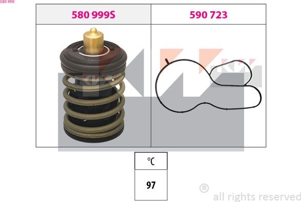 KW 580 999 - Termostats, Dzesēšanas šķidrums autodraugiem.lv