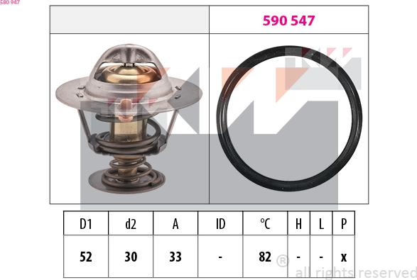 KW 580 947 - Termostats, Dzesēšanas šķidrums autodraugiem.lv