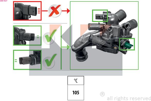 KW 580 927 - Termostats, Dzesēšanas šķidrums autodraugiem.lv