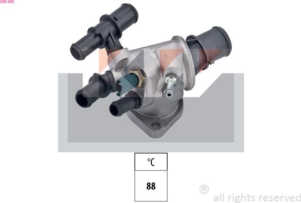 KW 580 405 - Termostats, Dzesēšanas šķidrums autodraugiem.lv
