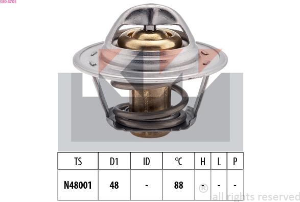 KW 580 470S - Termostats, Dzesēšanas šķidrums autodraugiem.lv