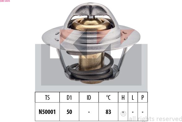 KW 580 543S - Termostats, Dzesēšanas šķidrums autodraugiem.lv