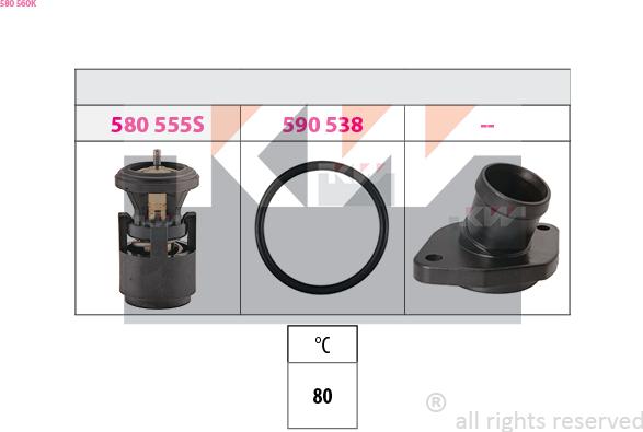 KW 580 560K - Termostats, Dzesēšanas šķidrums autodraugiem.lv