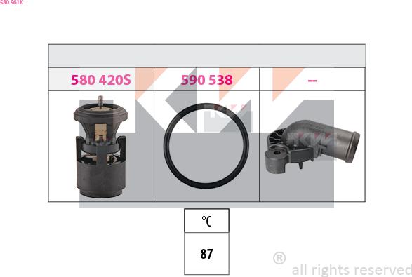 KW 580 561K - Termostats, Dzesēšanas šķidrums autodraugiem.lv