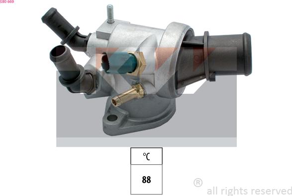 KW 580 669 - Termostats, Dzesēšanas šķidrums autodraugiem.lv