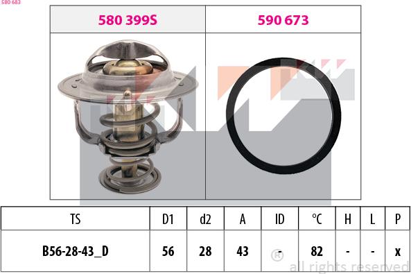 KW 580 683 - Termostats, Dzesēšanas šķidrums autodraugiem.lv