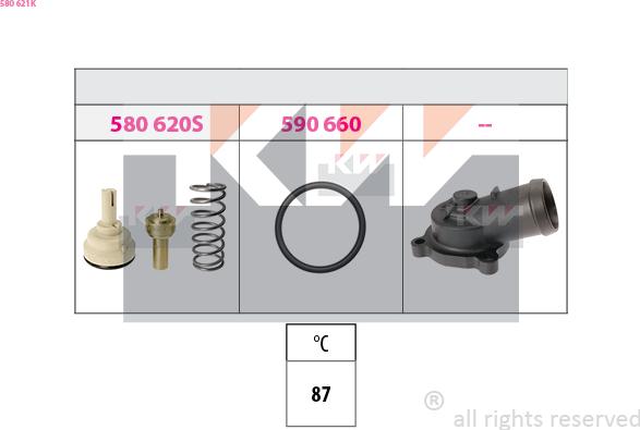 KW 580 621K - Termostats, Dzesēšanas šķidrums autodraugiem.lv