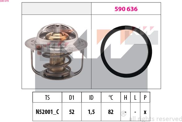 KW 580 679 - Termostats, Dzesēšanas šķidrums autodraugiem.lv