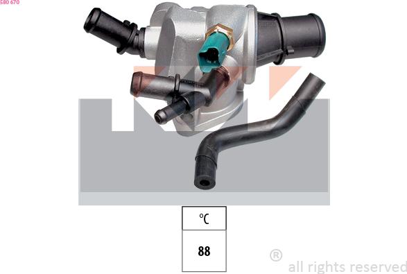 KW 580 670 - Termostats, Dzesēšanas šķidrums autodraugiem.lv