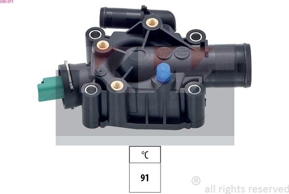 KW 580 671 - Termostats, Dzesēšanas šķidrums autodraugiem.lv