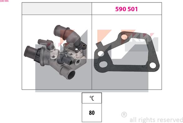 KW 580 095 - Termostats, Dzesēšanas šķidrums autodraugiem.lv