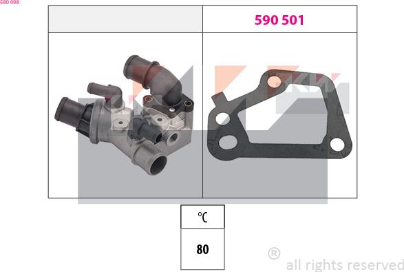 KW 580 098 - Termostats, Dzesēšanas šķidrums autodraugiem.lv