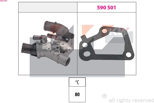 KW 580 097 - Termostats, Dzesēšanas šķidrums autodraugiem.lv