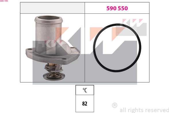 KW 580 195 - Termostats, Dzesēšanas šķidrums autodraugiem.lv