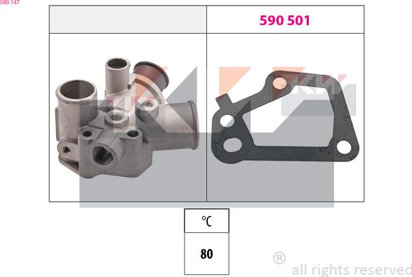 KW 580 147 - Termostats, Dzesēšanas šķidrums autodraugiem.lv
