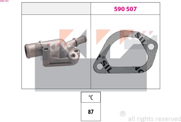 KW 580 155 - Termostats, Dzesēšanas šķidrums autodraugiem.lv