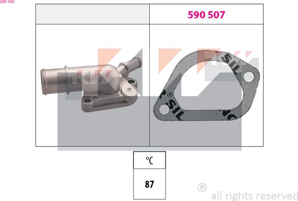 KW 580 160 - Termostats, Dzesēšanas šķidrums autodraugiem.lv