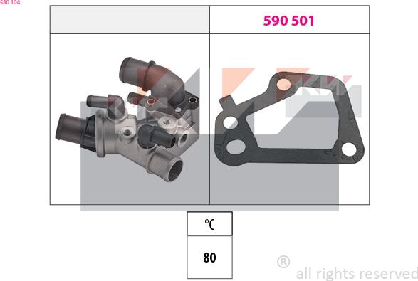 KW 580 104 - Termostats, Dzesēšanas šķidrums autodraugiem.lv