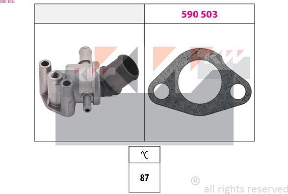 KW 580 108 - Termostats, Dzesēšanas šķidrums autodraugiem.lv