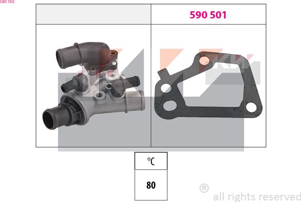 KW 580 102 - Termostats, Dzesēšanas šķidrums autodraugiem.lv