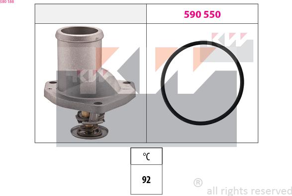 KW 580 188 - Termostats, Dzesēšanas šķidrums autodraugiem.lv