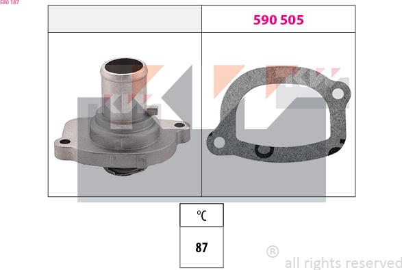 KW 580 187 - Termostats, Dzesēšanas šķidrums autodraugiem.lv