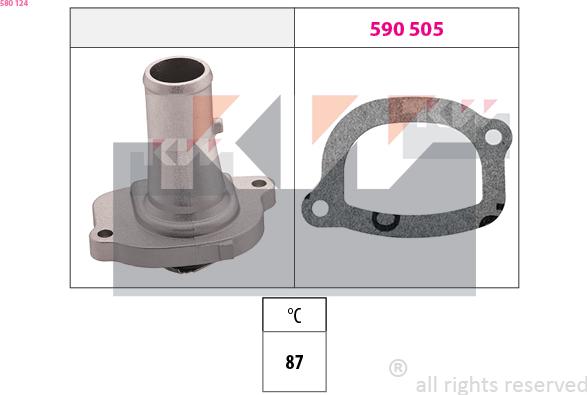 KW 580 124 - Termostats, Dzesēšanas šķidrums autodraugiem.lv