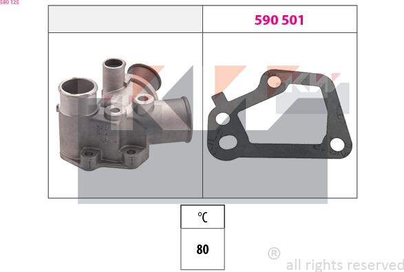 KW 580 125 - Termostats, Dzesēšanas šķidrums autodraugiem.lv